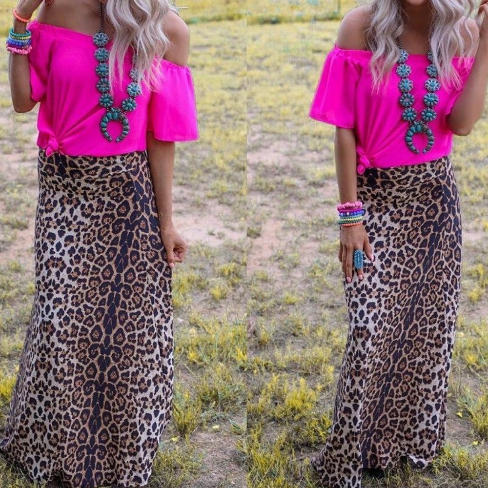 Long Leopard Skirt